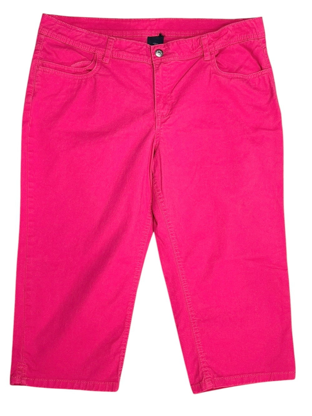 Faded Glory Pink Jean Style 5 Pocket Button Zip Close 18” Capri’s 16